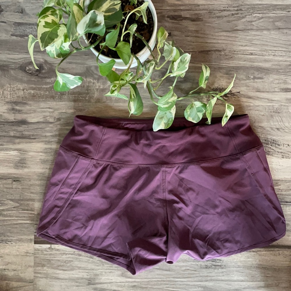 CRZ YOGA Women's Athletic Shorts in Plum-4 inch inseam